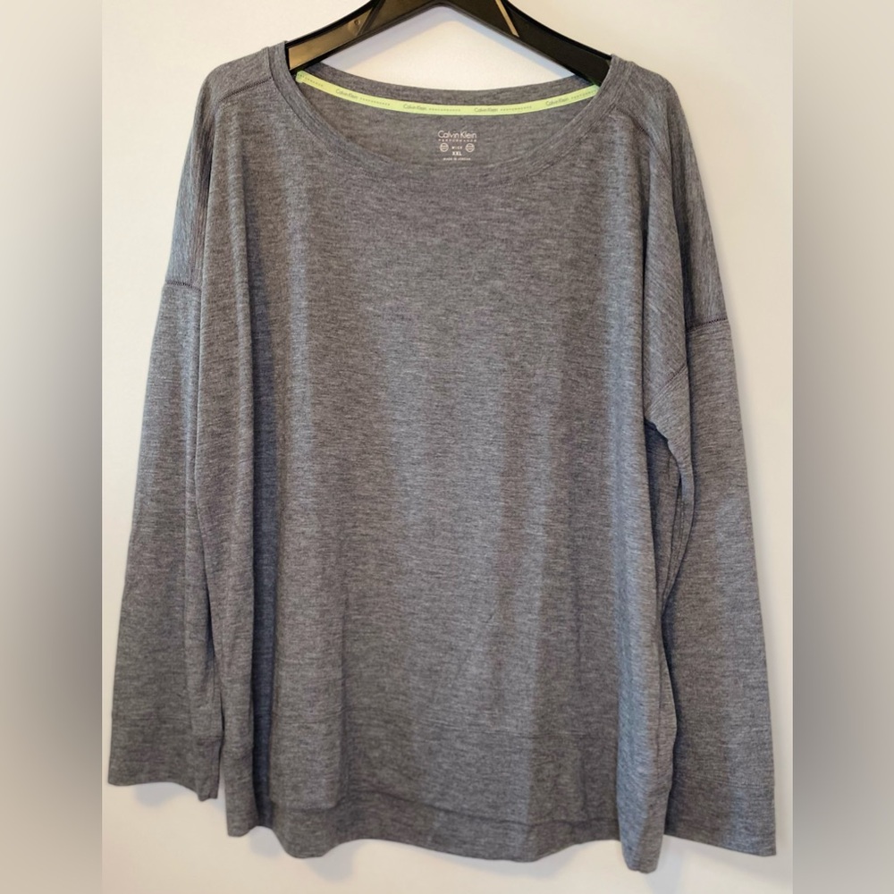 Calvin Klein Gray Long Sleeve Top - XXL